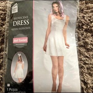 Women’s white iridescent costume dress OS